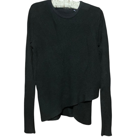 Cullen Cashmere Black Asymmetrical Bottom‎ Pullover Cashmere Sweater Size M - Picture 3 of 16